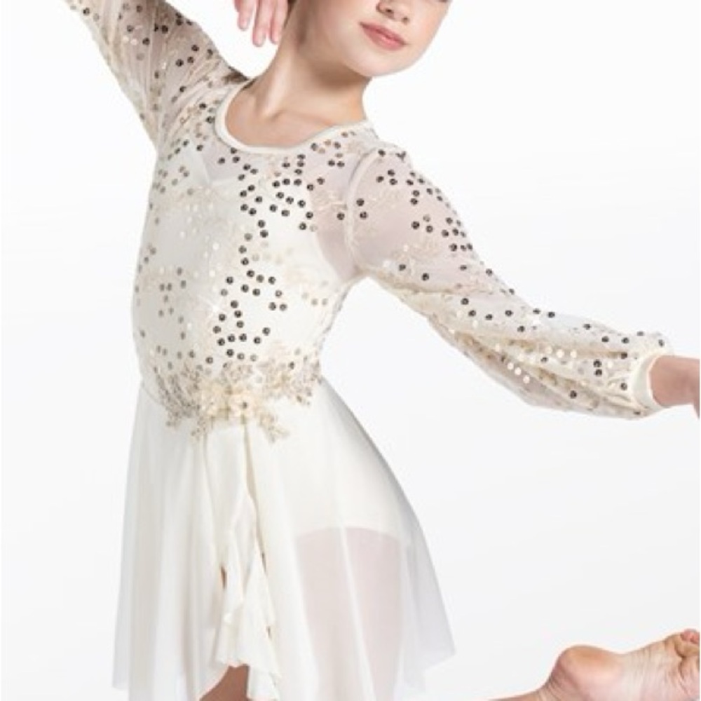 Weissman Cream Sequin Kids Dance Costume